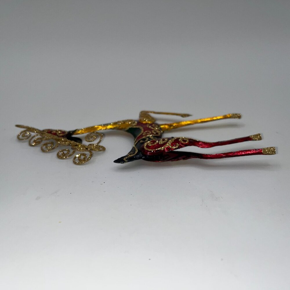 Vintage Pier One Pier 1 Metal Glitter Reindeer Decor Ornament About 7 inches ish - Picture 4 of 10